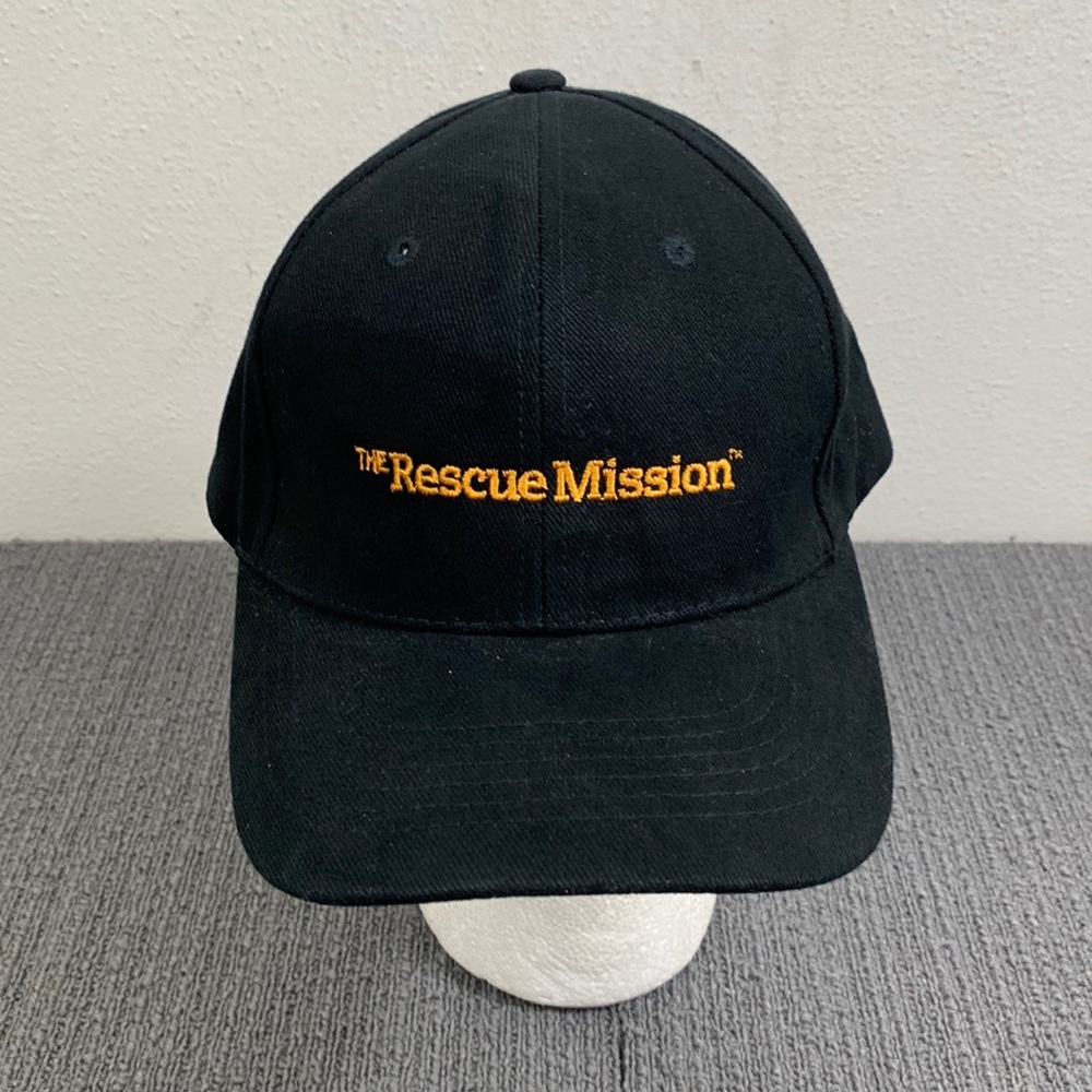 The Rescue Mission Baseball Hat Mens OSFA Black Yellow Adjustable Strapback Cap